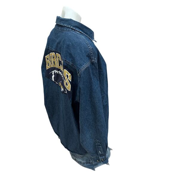 Montana State Bobcat Plaid Chambray Shirt SMALL University Unique Football Denim - Picture 3 of 6